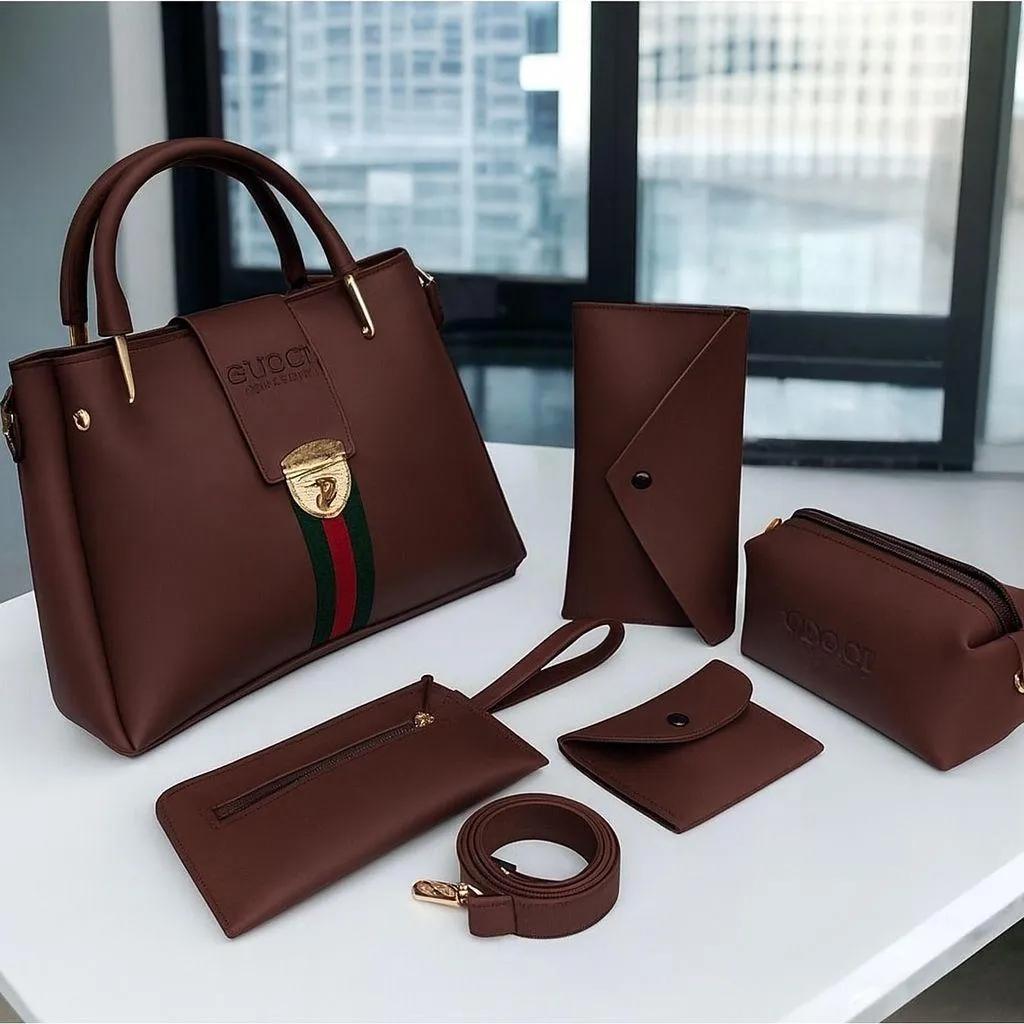 maroon handbag set for women